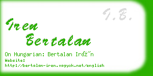 iren bertalan business card